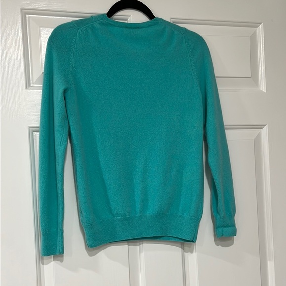 Talbots Teal V-Neck Cashmere Sweater - Picture 6 of 7